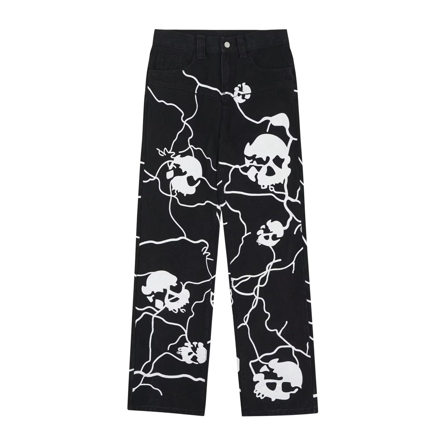 Lightning Skull Denim Trousers