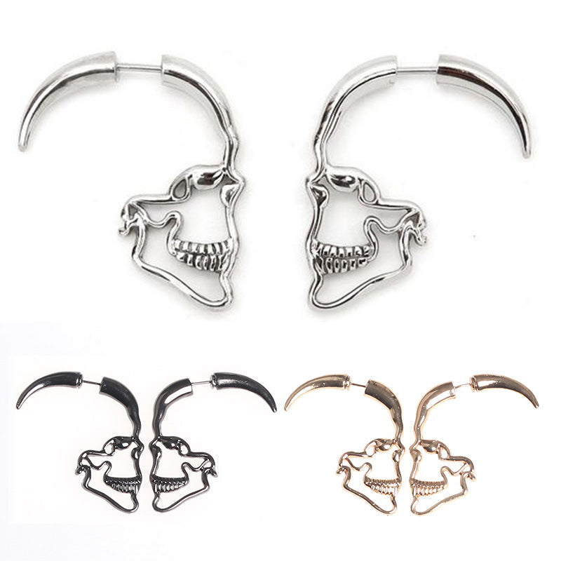 Punk Skull Earrings - Vintage Skull Studs and Dangles