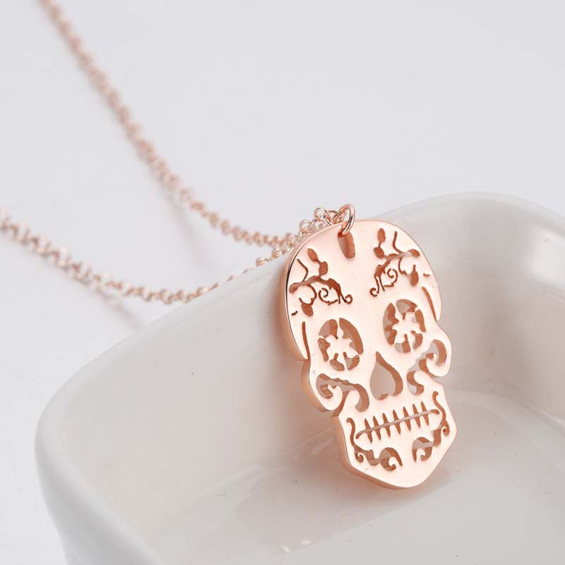 Vintage Skull Pendant, Ethnic Skull Necklace, Mexican Design