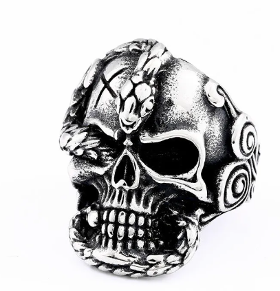 Vintage Skull Titanium Ring