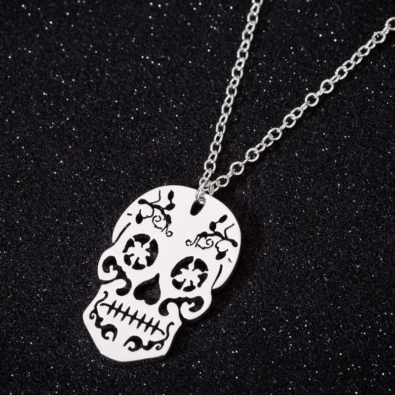 Vintage Skull Pendant, Ethnic Skull Necklace, Mexican Design