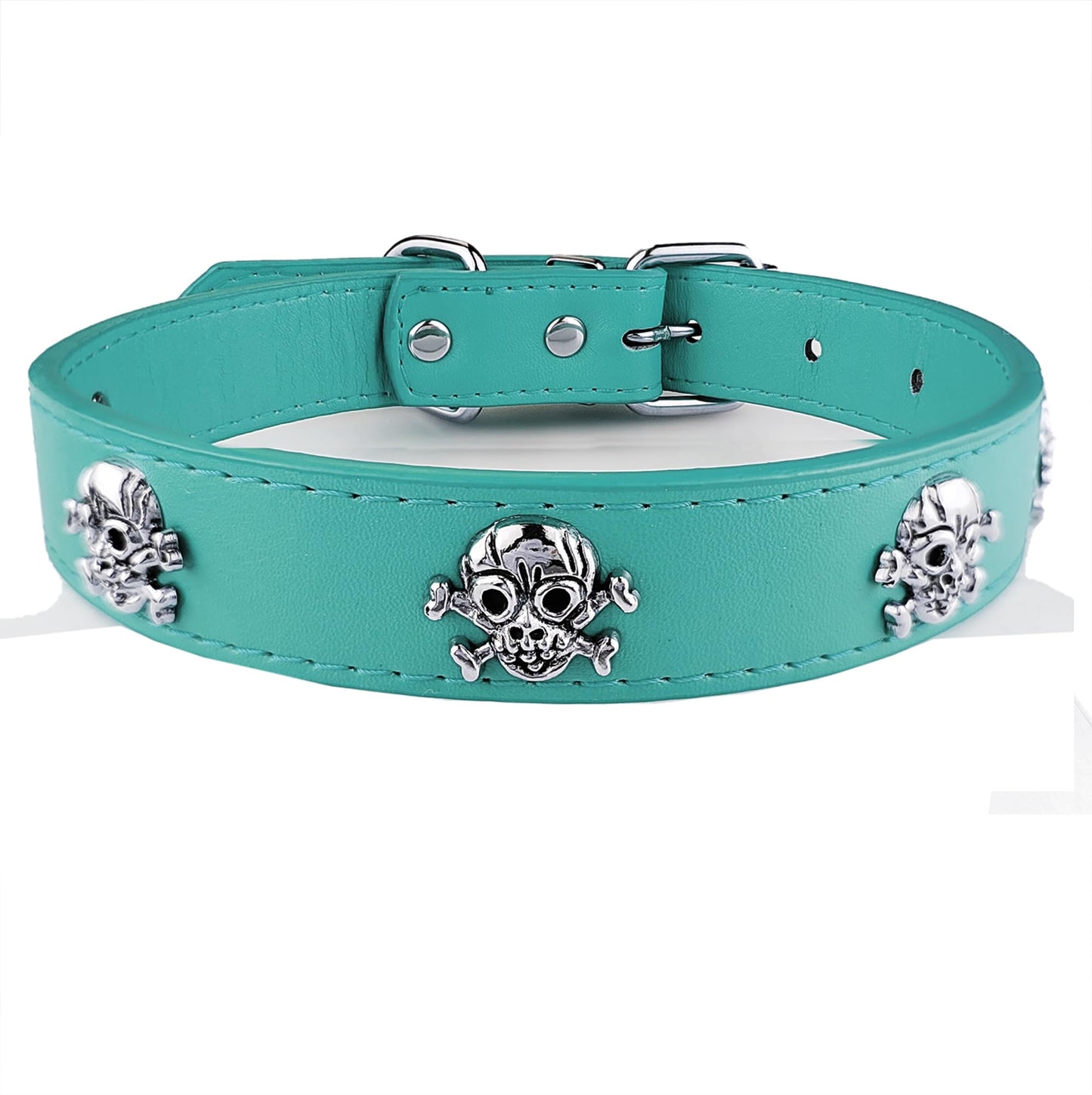 AiliStar New Skull Dog Collar Skeleton Cat Collar Skull Design Pet Collar for Dogs and Cat Blue Large Fits for Neck Girth from 13.5" to 17.5"