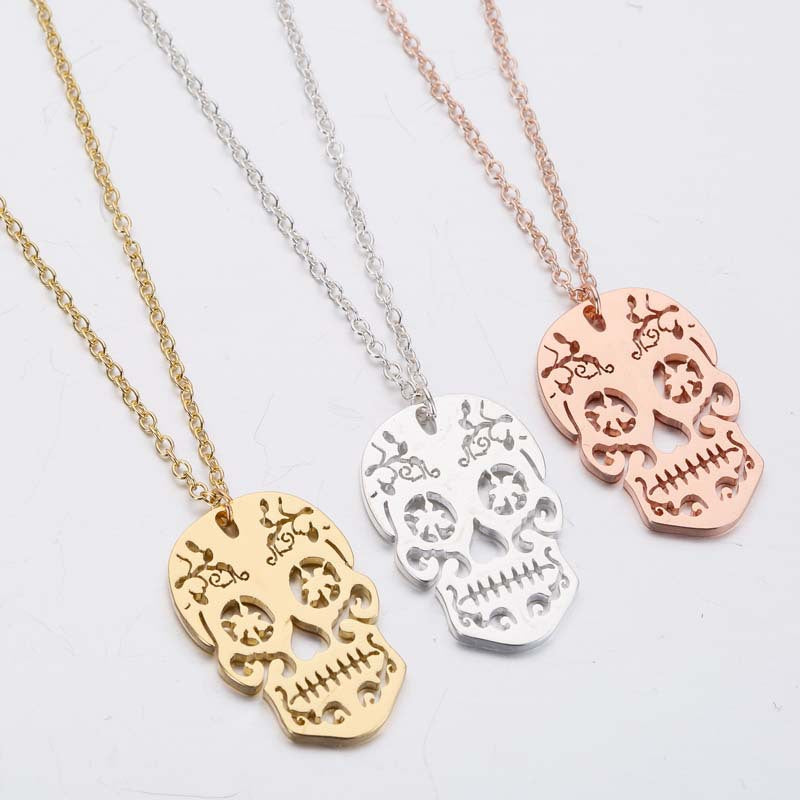Vintage Skull Pendant, Ethnic Skull Necklace, Mexican Design